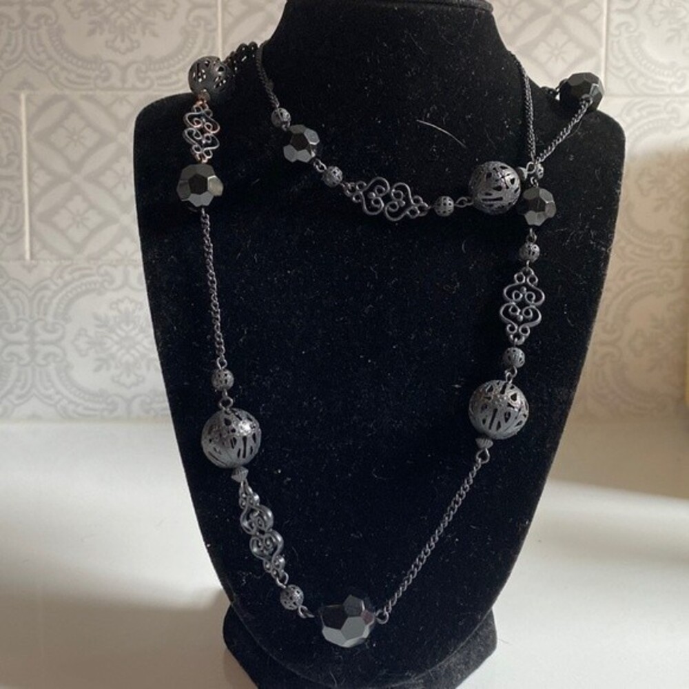 Long goth whimsygoth black necklace from express.